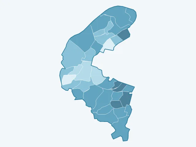 Carte du vote Philippe Poutou dans les Hauts-de-Seine (92)