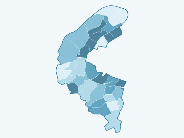 Carte de la population active dans les Hauts-de-Seine (92)