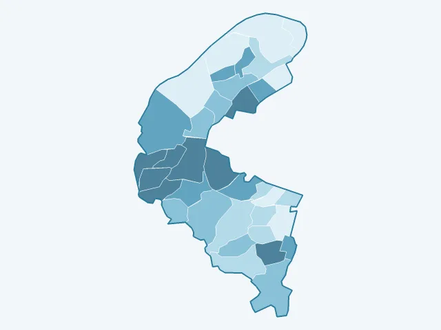 Carte du revenu moyen dans les Hauts-de-Seine (92)