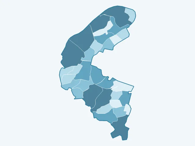 Carte de la superficie dans les Hauts-de-Seine (92)