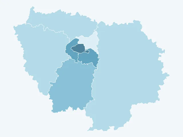 Carte du vote Anne Hidalgo en Île-de-France