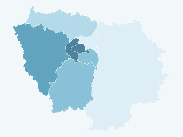 Carte du vote Emmanuel Macron en Île-de-France