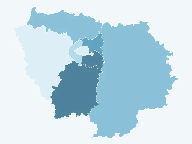 Carte du vote Fabien Roussel en Île-de-France