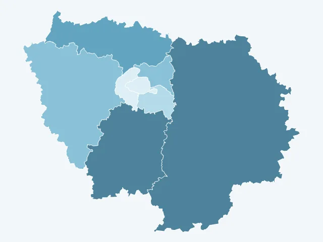 Carte du vote Marine Le Pen en Île-de-France