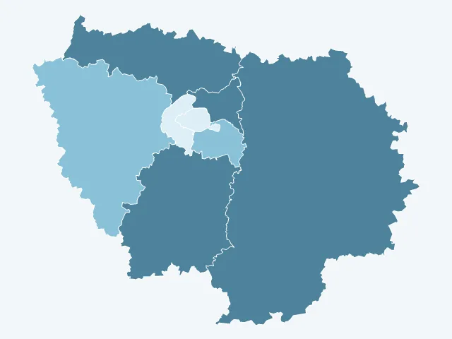 Carte du vote Nathalie Arthaud en Île-de-France