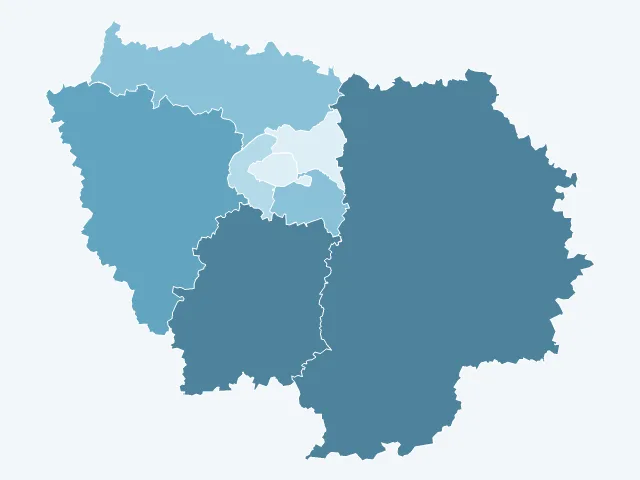 Carte du vote Nicolas Dupont-Aignan en Île-de-France