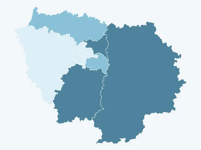 Carte du vote Philippe Poutou en Île-de-France