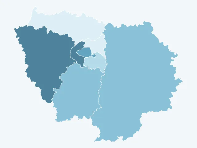 Carte du vote Valérie Pécresse en Île-de-France