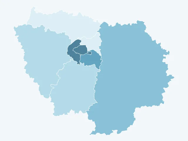 Carte de la population active en Île-de-France