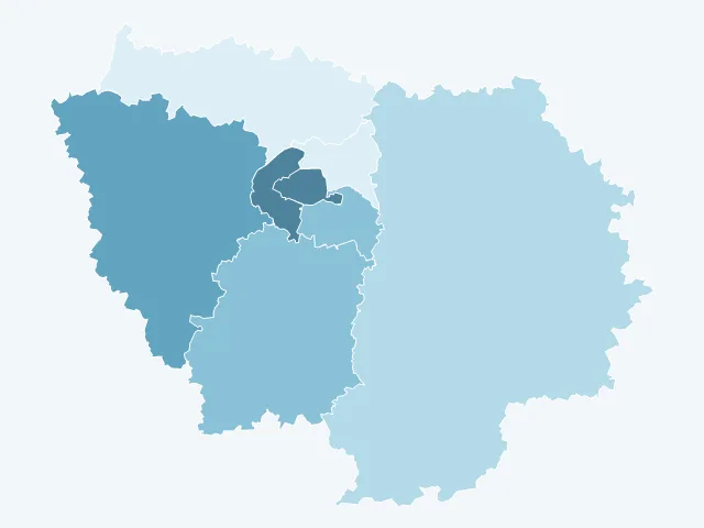 Carte du revenu moyen en Île-de-France