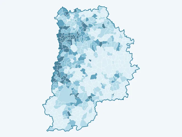 Carte de la densité de population dans la Seine-et-Marne (77)