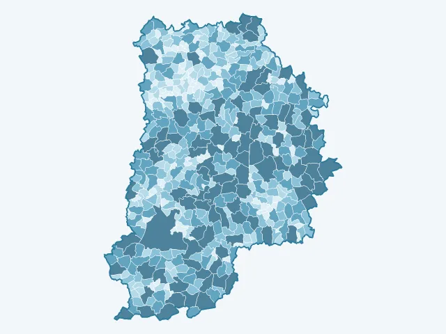 Carte de la superficie dans la Seine-et-Marne (77)