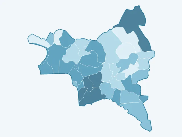 Carte du vote Fabien Roussel dans la Seine-Saint-Denis (93)