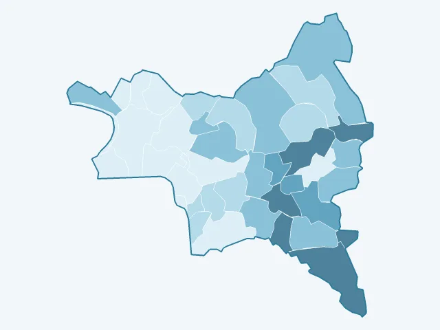 Carte du vote Nicolas Dupont-Aignan dans la Seine-Saint-Denis (93)