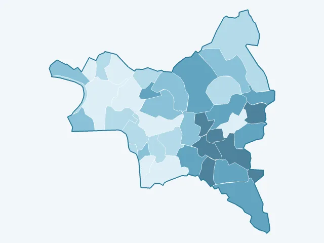 Carte du vote Valérie Pécresse dans la Seine-Saint-Denis (93)