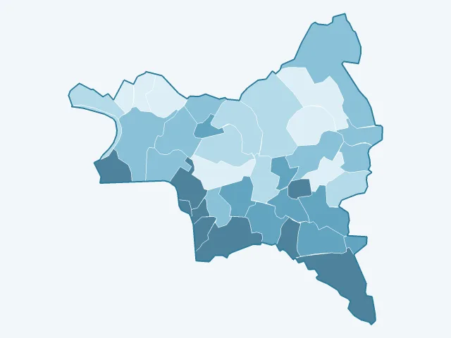 Carte de la population active dans la Seine-Saint-Denis (93)