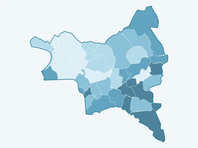 Carte du revenu moyen dans la Seine-Saint-Denis (93)