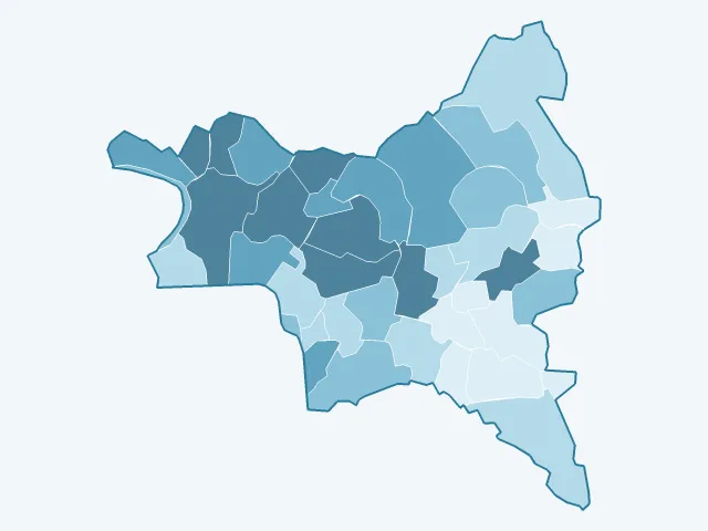 Carte du taux de chômage dans la Seine-Saint-Denis (93)