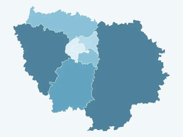 Carte de la superficie en Île-de-France