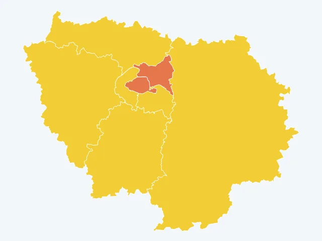 Carte de l'indice de tranquillité en Île-de-France