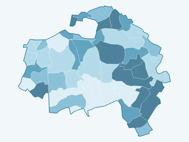 Carte de l'âge moyen dans le Val-de-Marne (94)