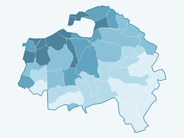 Carte de la densité de population dans le Val-de-Marne (94)