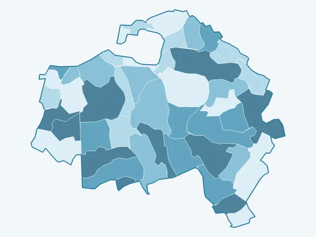 Carte de l'évolution des prix immobiliers dans le Val-de-Marne (94)