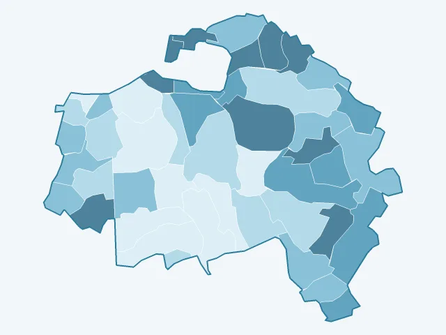 Carte du vote Emmanuel Macron dans le Val-de-Marne (94)