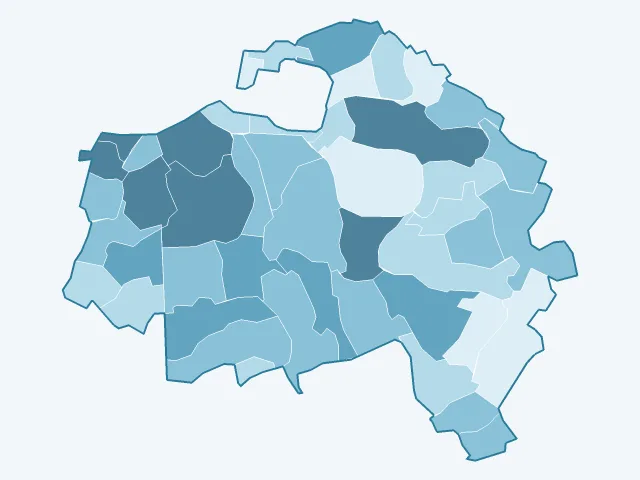 Carte du vote Fabien Roussel dans le Val-de-Marne (94)