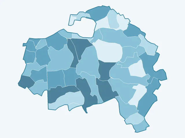 Carte du vote Nathalie Arthaud dans le Val-de-Marne (94)