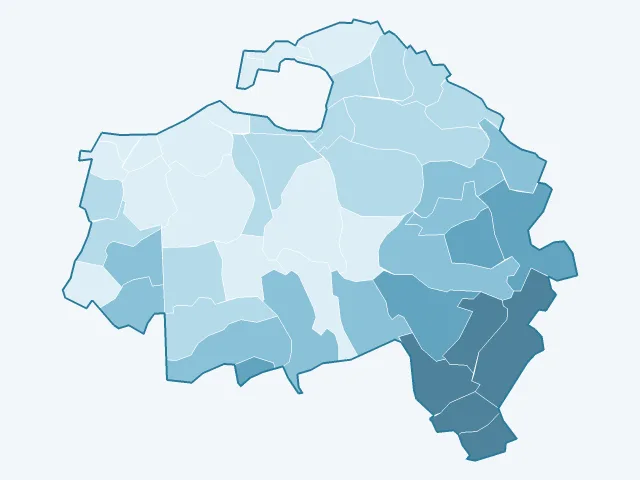 Carte du vote Nicolas Dupont-Aignan dans le Val-de-Marne (94)