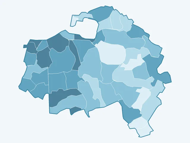 Carte du vote Philippe Poutou dans le Val-de-Marne (94)