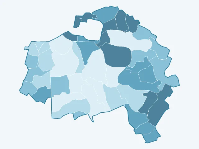 Carte du revenu moyen dans le Val-de-Marne (94)