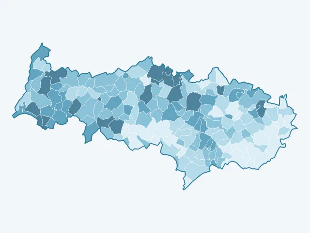 Carte de l'âge moyen dans le Val-d'Oise (95)