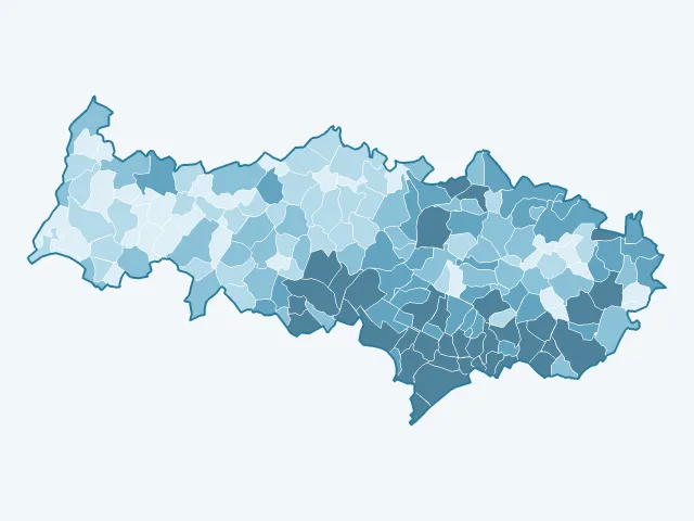 Carte du nombre d'habitants dans le Val-d'Oise (95)