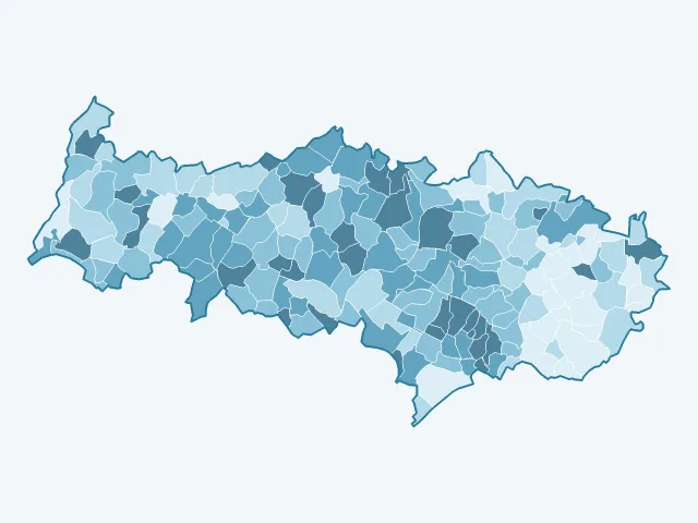 Carte du vote Emmanuel Macron dans le Val-d'Oise (95)