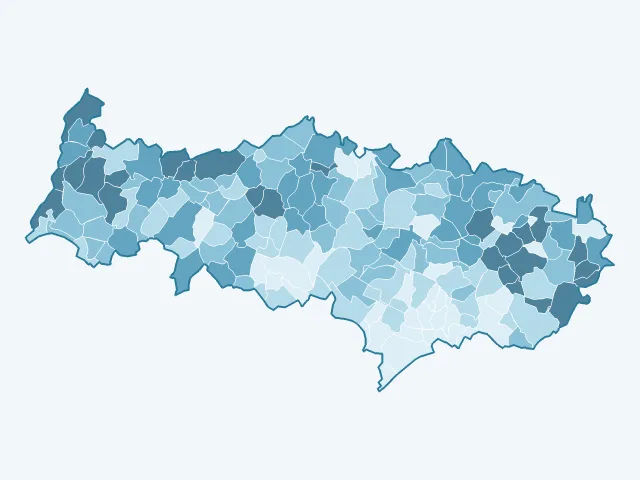 Carte du vote Marine Le Pen dans le Val-d'Oise (95)