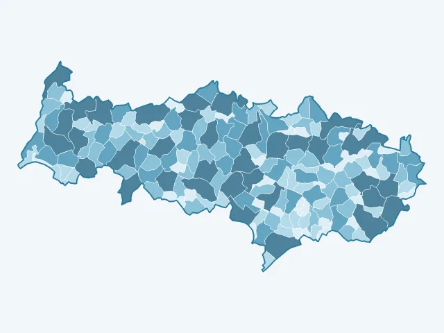Carte de la superficie dans le Val-d'Oise (95)