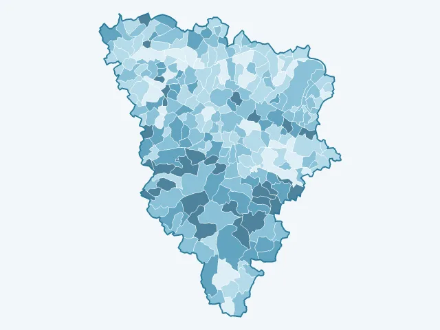 Carte de l'âge moyen dans les Yvelines (78)