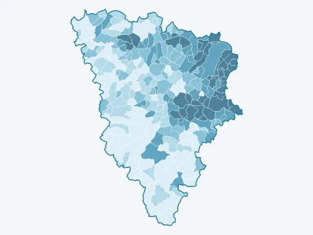 Carte de la densité de population dans les Yvelines (78)