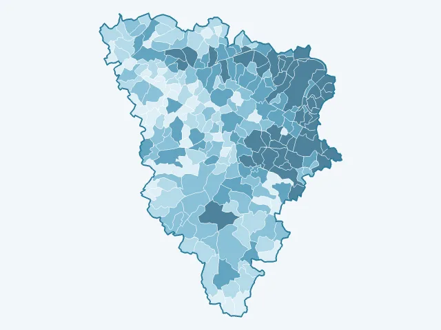 Carte du nombre d'habitants dans les Yvelines (78)