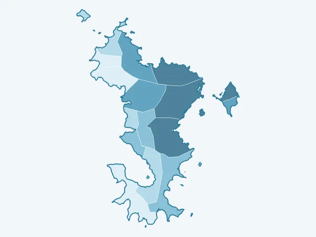 Carte du nombre d'habitants à Mayotte (976)