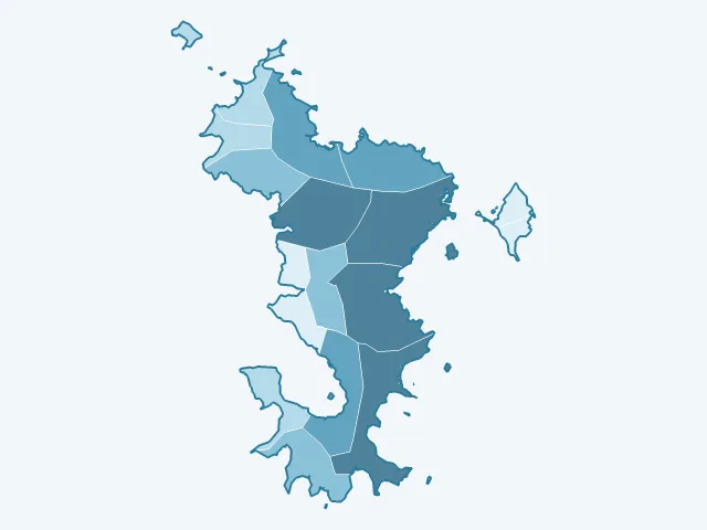 Carte de la superficie à Mayotte (976)