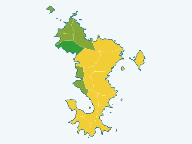 Carte de l'indice de tranquillité à Mayotte (976)