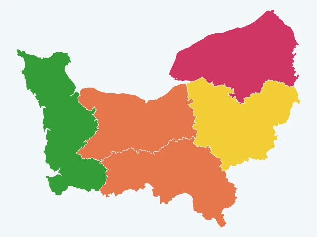 Carte des agressions physiques et sexuelles en Normandie