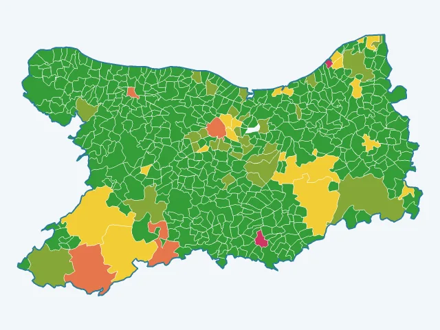 Carte des agressions physiques et sexuelles dans le Calvados (14)