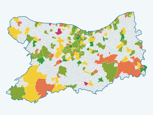Carte de la satisfaction des habitants dans le Calvados (14)