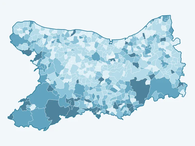 Carte des logements vacants dans le Calvados (14)
