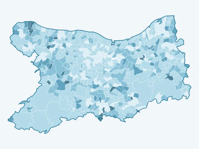 Carte du vote Jean Lassalle dans le Calvados (14)