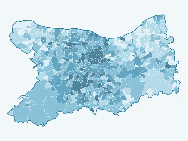 Carte du vote Jean-Luc Mélenchon dans le Calvados (14)